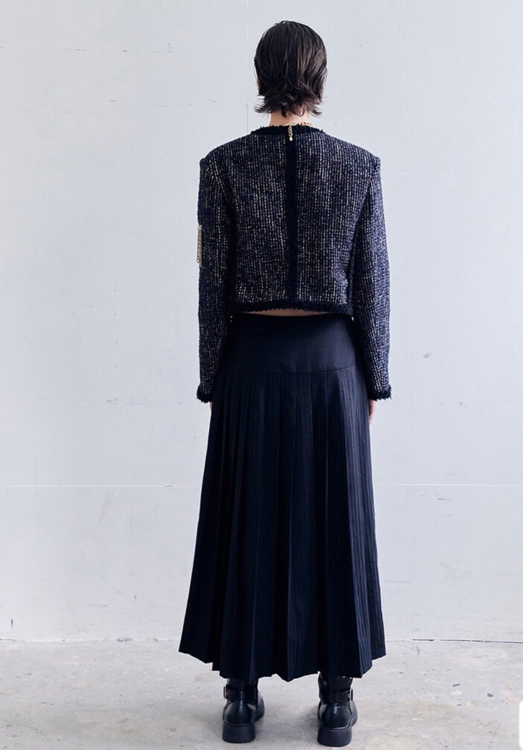 Dared 데어드 metal long pleated skirt 상품이미지4