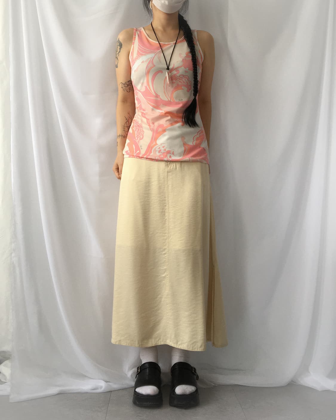Glossy long skirt 상품이미지5