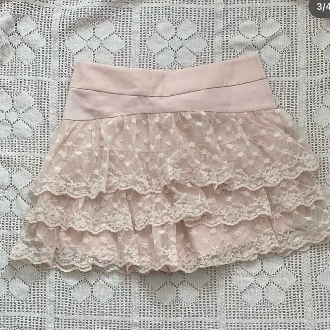 사카타빈티지 핑크 레이스 캉캉 스커트 모리걸 양산형 상품이미지3