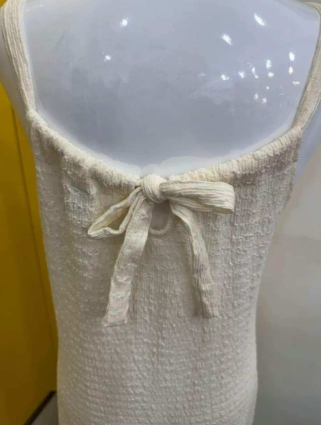 vtg 아이보리 크링클 롱 원피스 상품이미지3