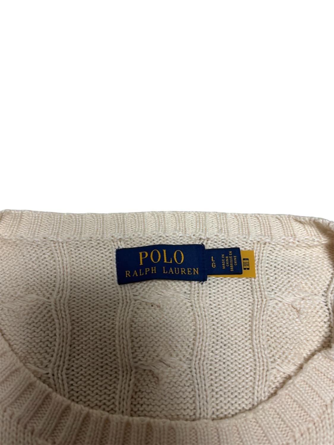 [정품] 폴로 랄프로렌 아이보리 케이블 꽈배기 니트 L 상품이미지4