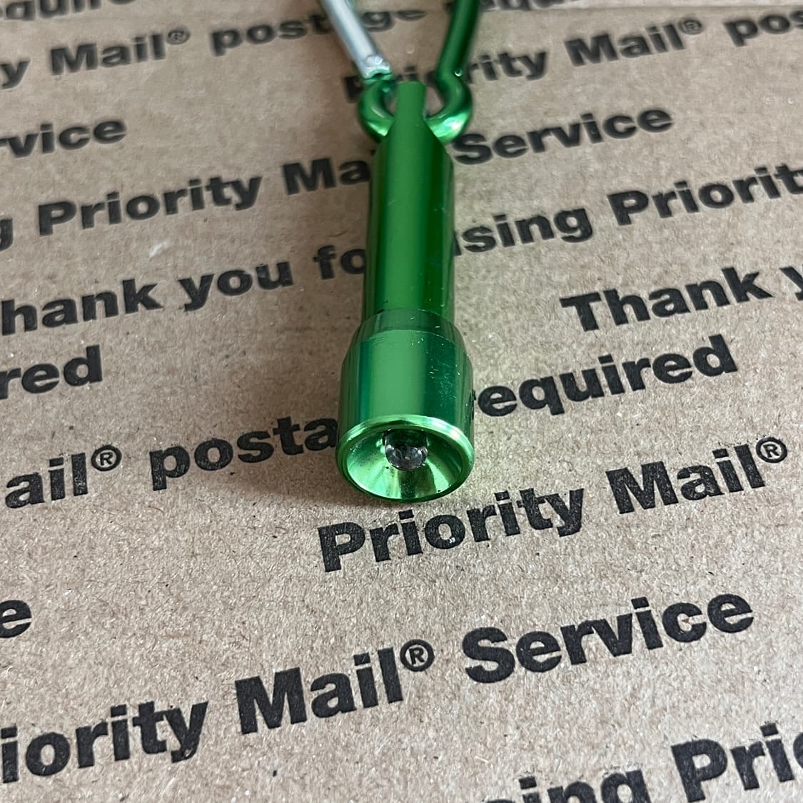 90s vtg Green Mini Flashlight Keyring 상품이미지3