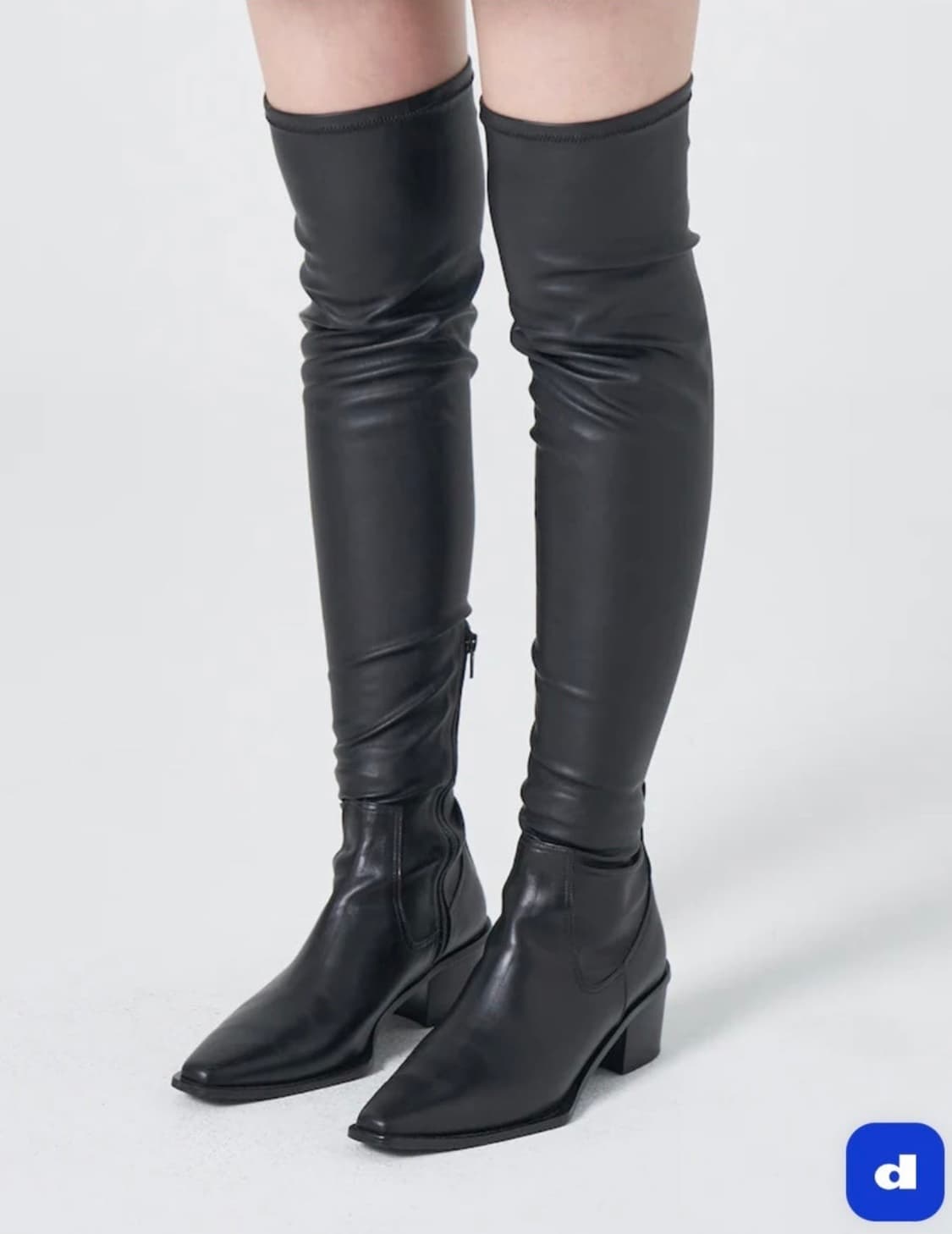 준지 스트레치 레더 싸이하이 롱부츠 JW27K2WC05 상품이미지1