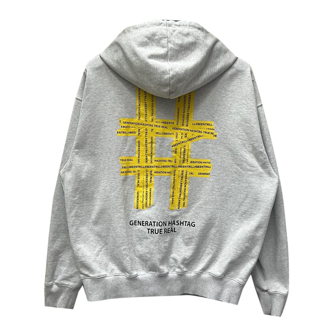 빈트릴 오버핏 투웨이 옐로우 해시태그 후드 집업 M 상품이미지3