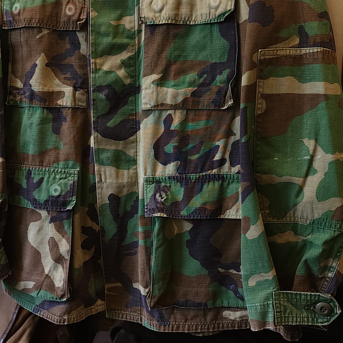 90s 미군 BDU 카모셔츠 우드랜드 미디움 레귤러 상품이미지6