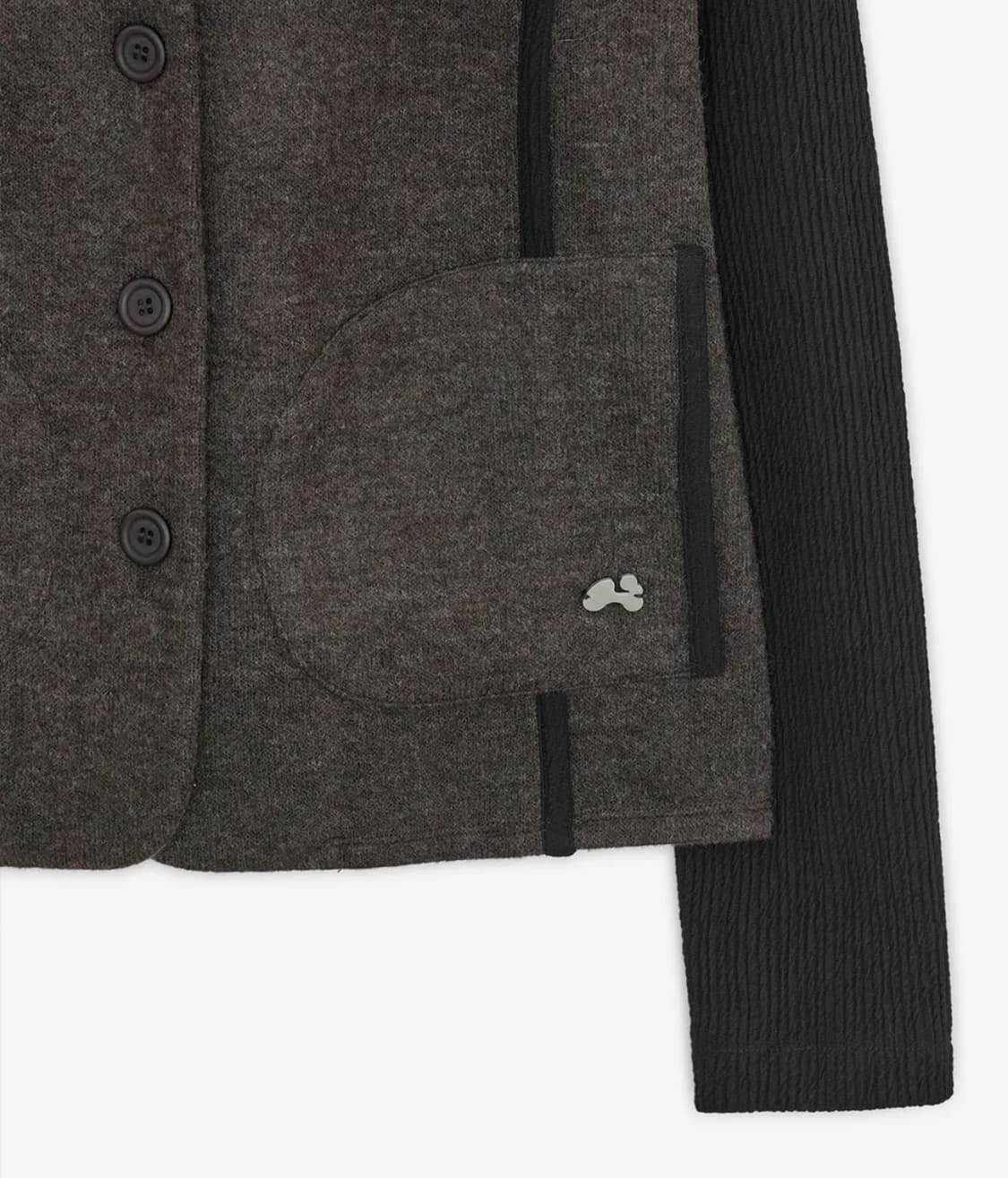 허그유어스킨 라운드 카라 니트 자켓 (브라운) 상품이미지4