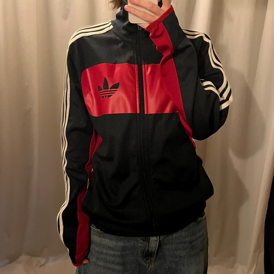 아디다스 삼선 트랙탑 네이비 레드 상품이미지2