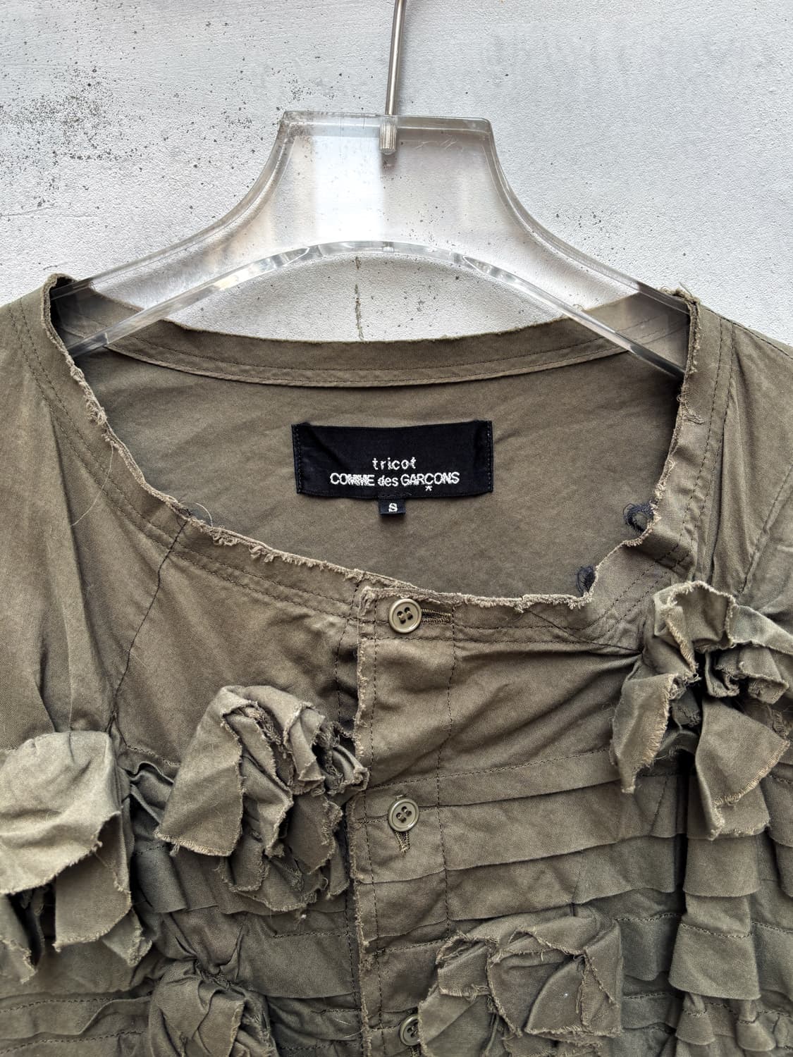 꼼데가르송 트리콧 AD2002 플라워 코사지 블라우스 상품이미지6