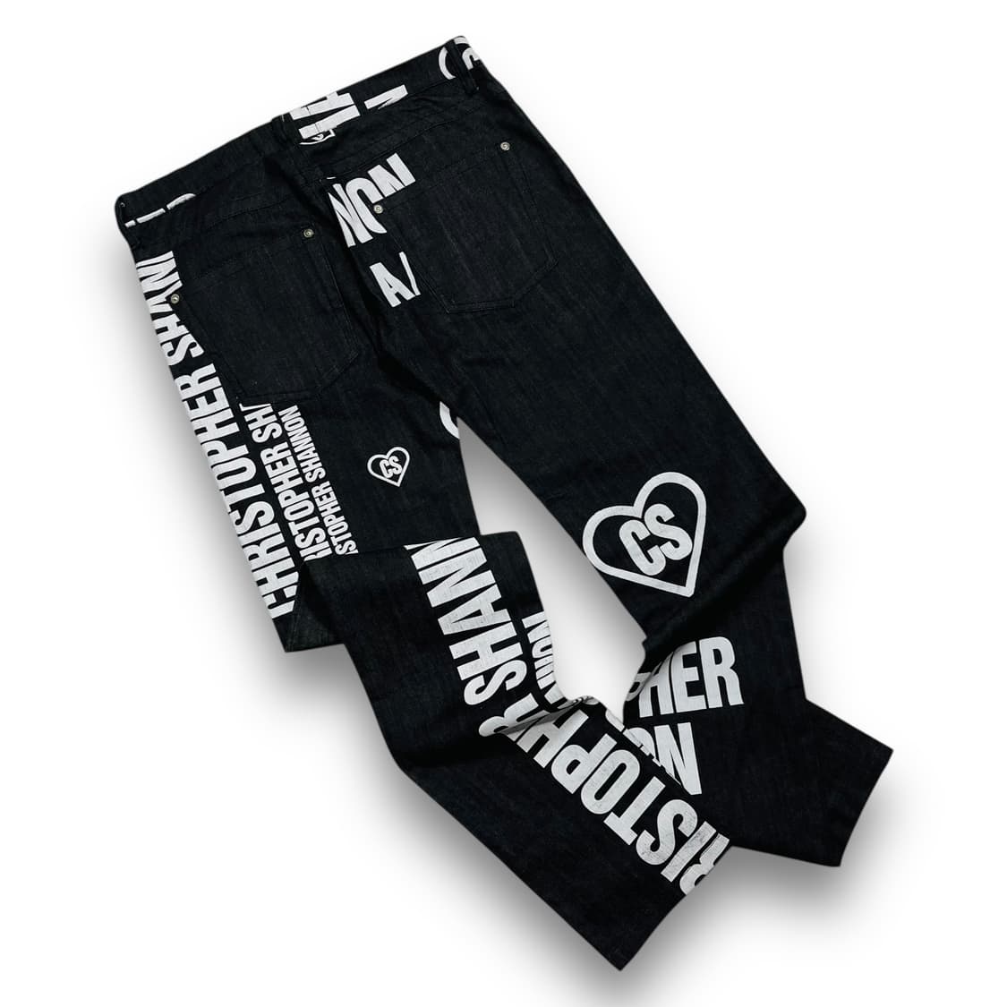 크리스토퍼 섀넌 스펠아웃 러브 로고 데님 팬츠 상품이미지1