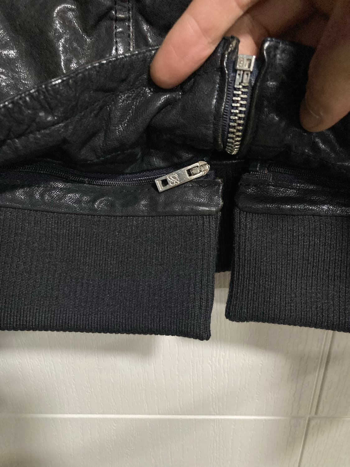 패널 레더 자켓 상품이미지6