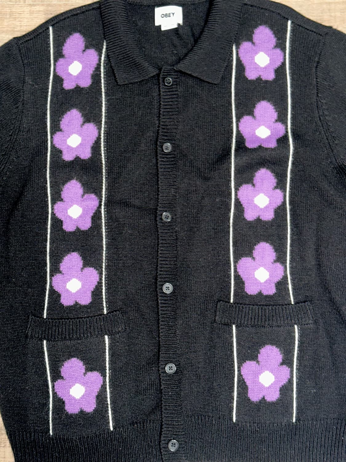 오베이 (Obey) 플라워 니트 가디건 knit cardigan 상품이미지2