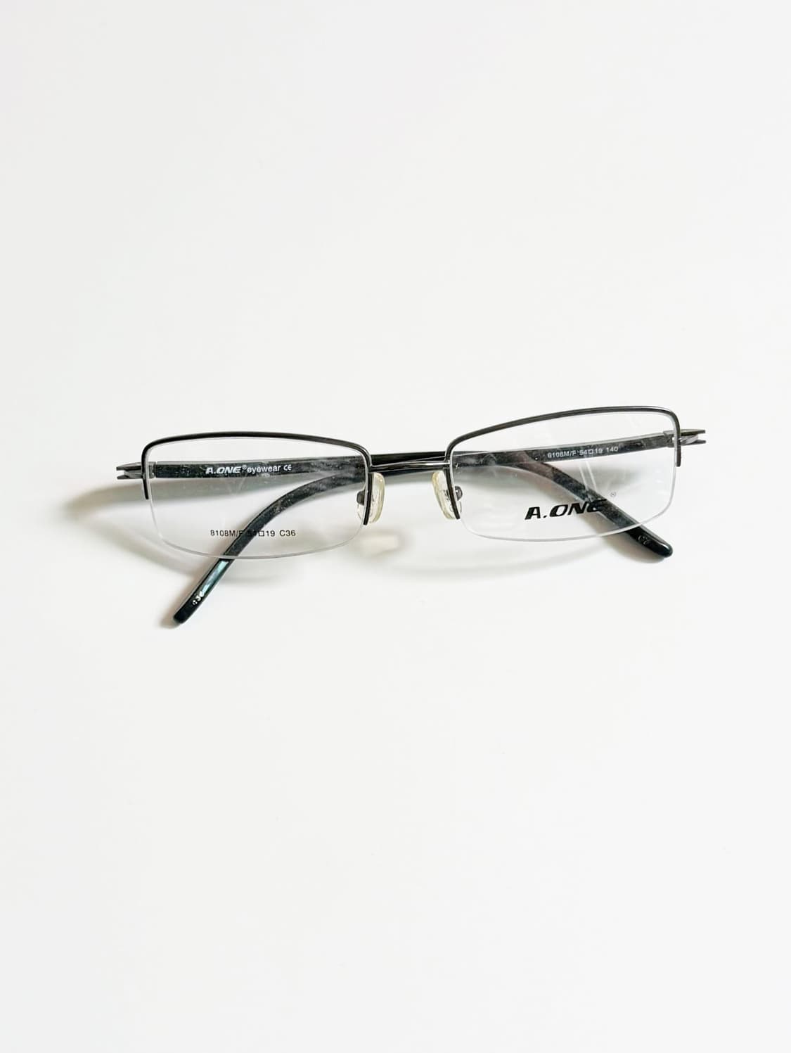 A.ONE 반무테 스퀘어 메탈 프레임 빈티지 안경 상품이미지2