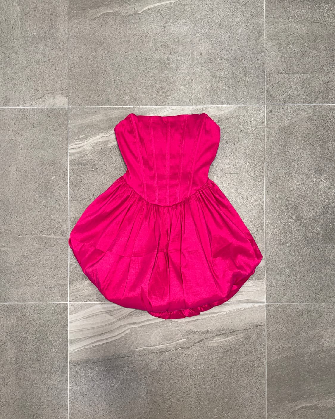 Hot pink balloon satin corset ops  상품이미지1