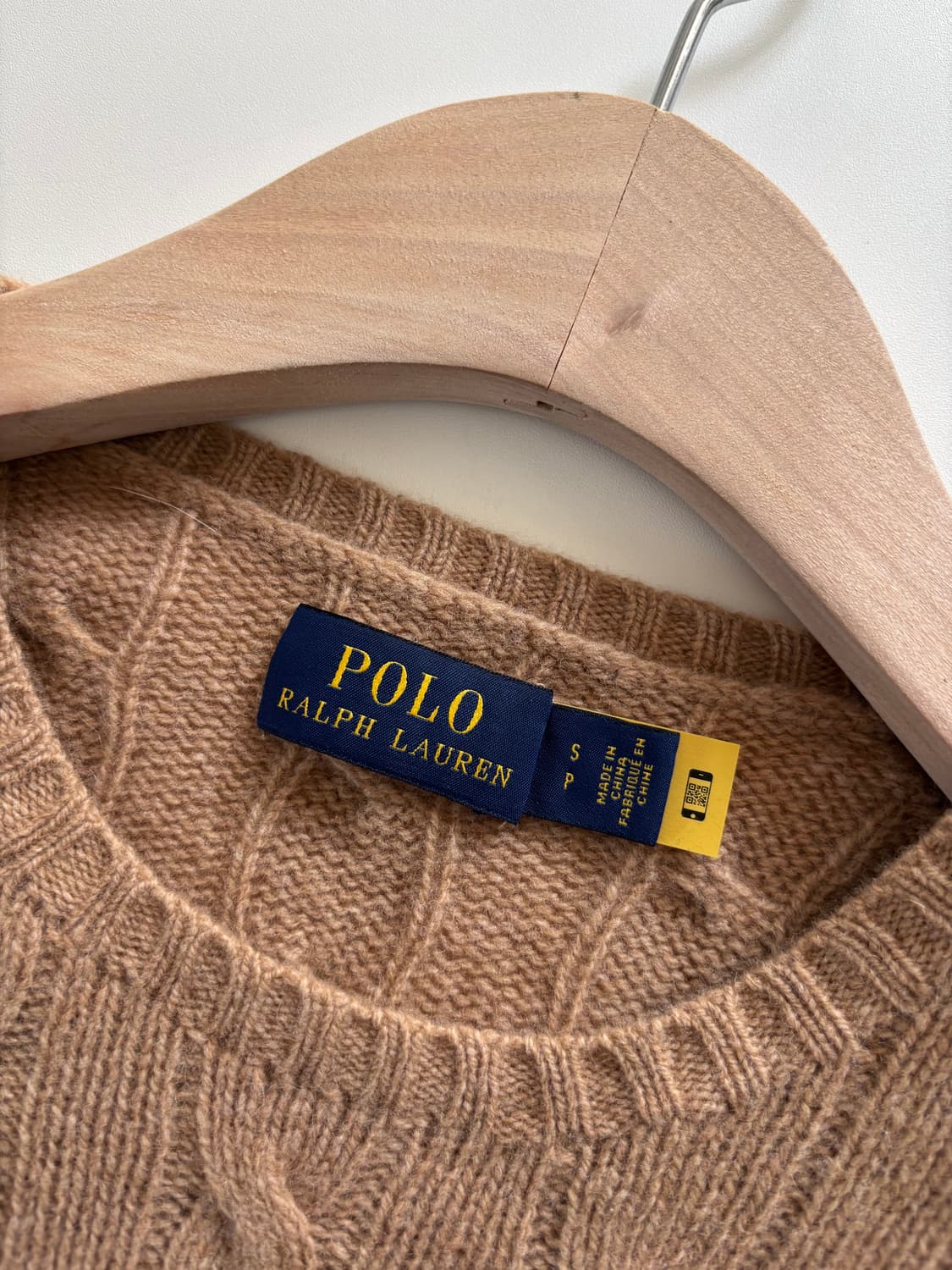 Polo 폴로 신형 QR 딥베이지 컬러 케이블 반팔 니트 상품이미지6
