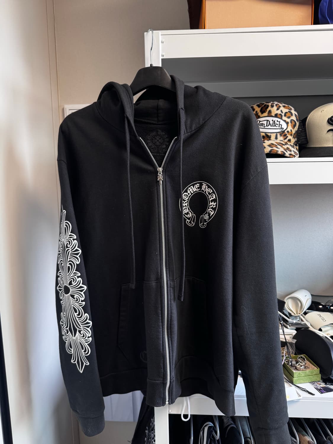 [L] 크롬하츠 홀스슈 플로랄 후드집업 상품이미지2