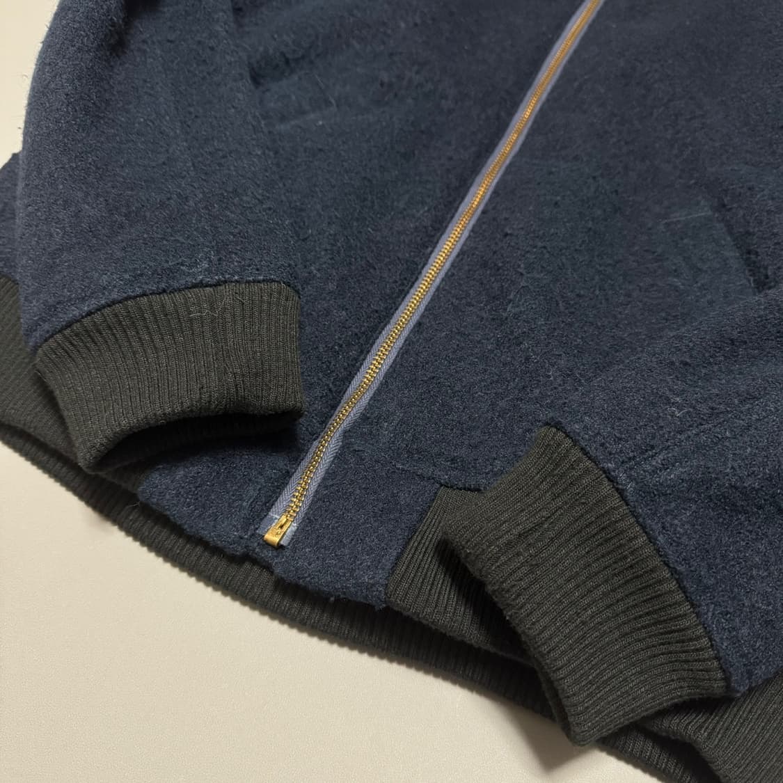 B:ming 다크네이비 울 폴리에스터 혼방 쉐르파 칼라넥 블루종 자켓 상품이미지5