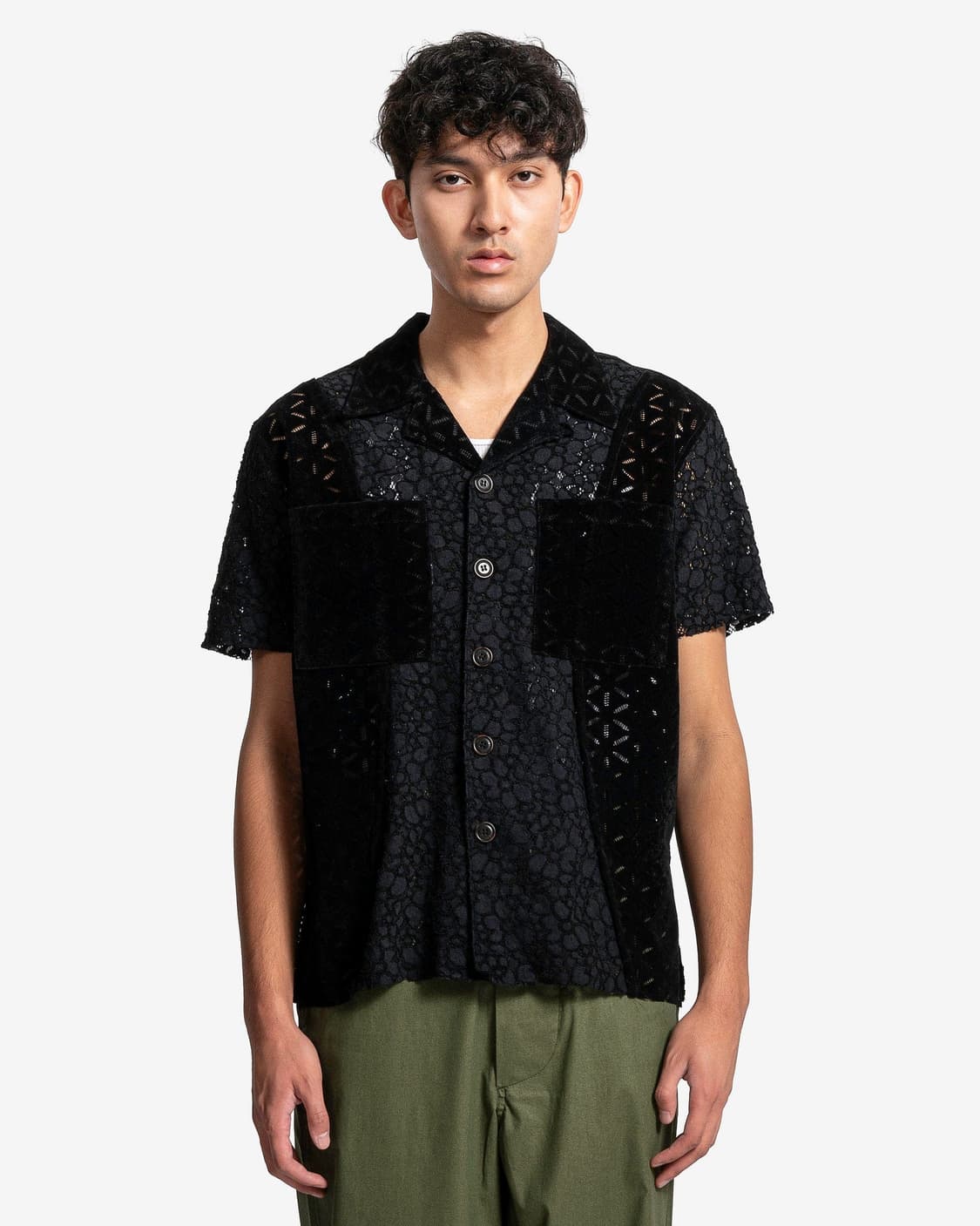 앤더슨벨 하프 시어 플라워 셔츠 M 상품이미지1