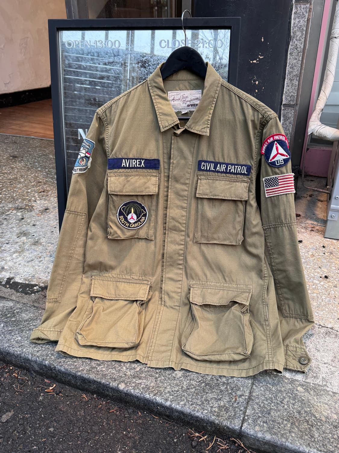 아비렉스 밀리터리 패치 카키 필드자켓  상품이미지1