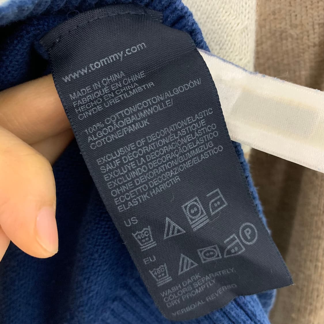 타미힐피거 컬러블록 하프넥 빈티지 반집업 니트 남성 S 상품이미지7