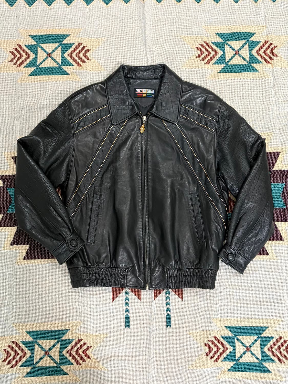 GAFFY stud phython leather jacket 상품이미지1