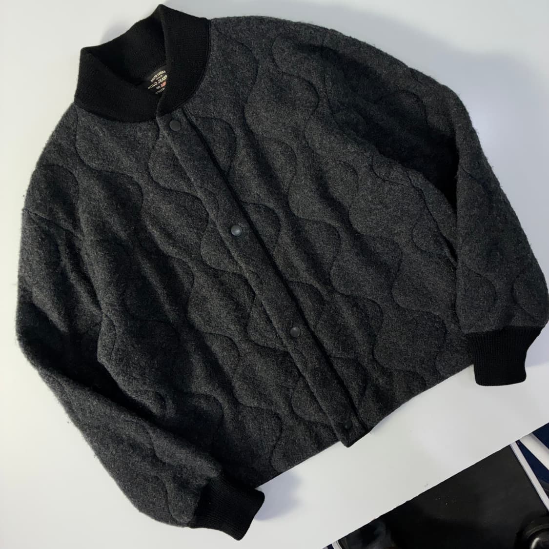 Polo Jeans 폴로 진스 울에스터 다크그레이 퀼티드 자켓 상품이미지2