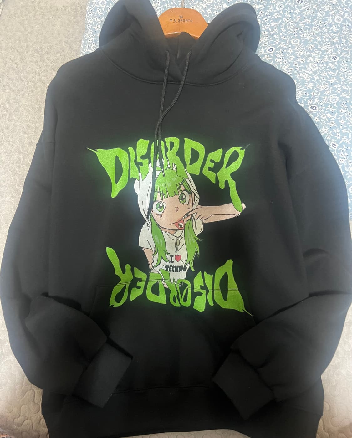 선데이오프클럽 테크노 후드 블랙 xl 상품이미지3