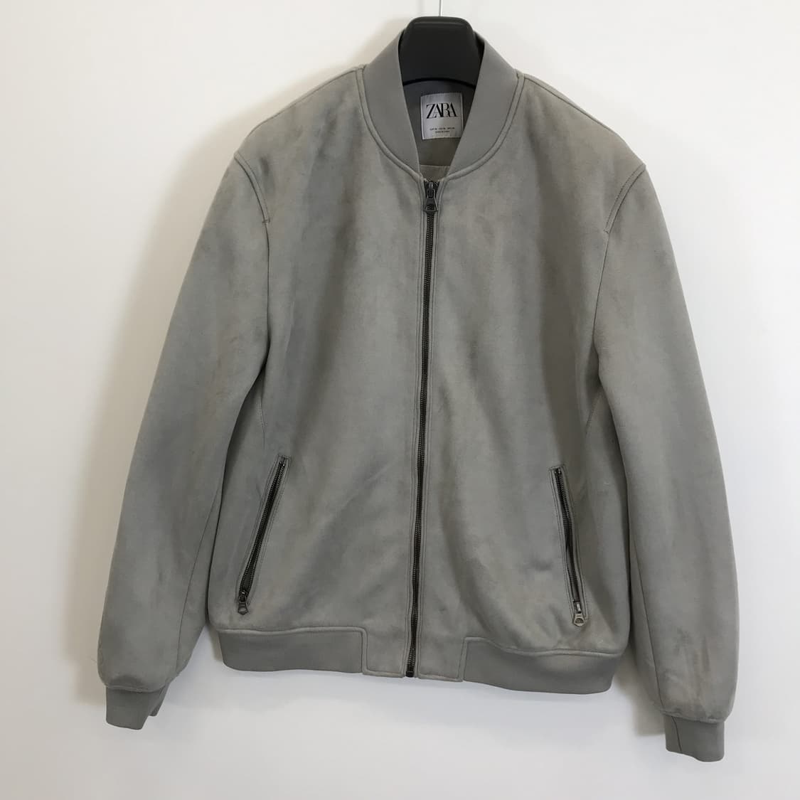 자라 그레이 스웨이드레더 블루종 [XL] 상품이미지1