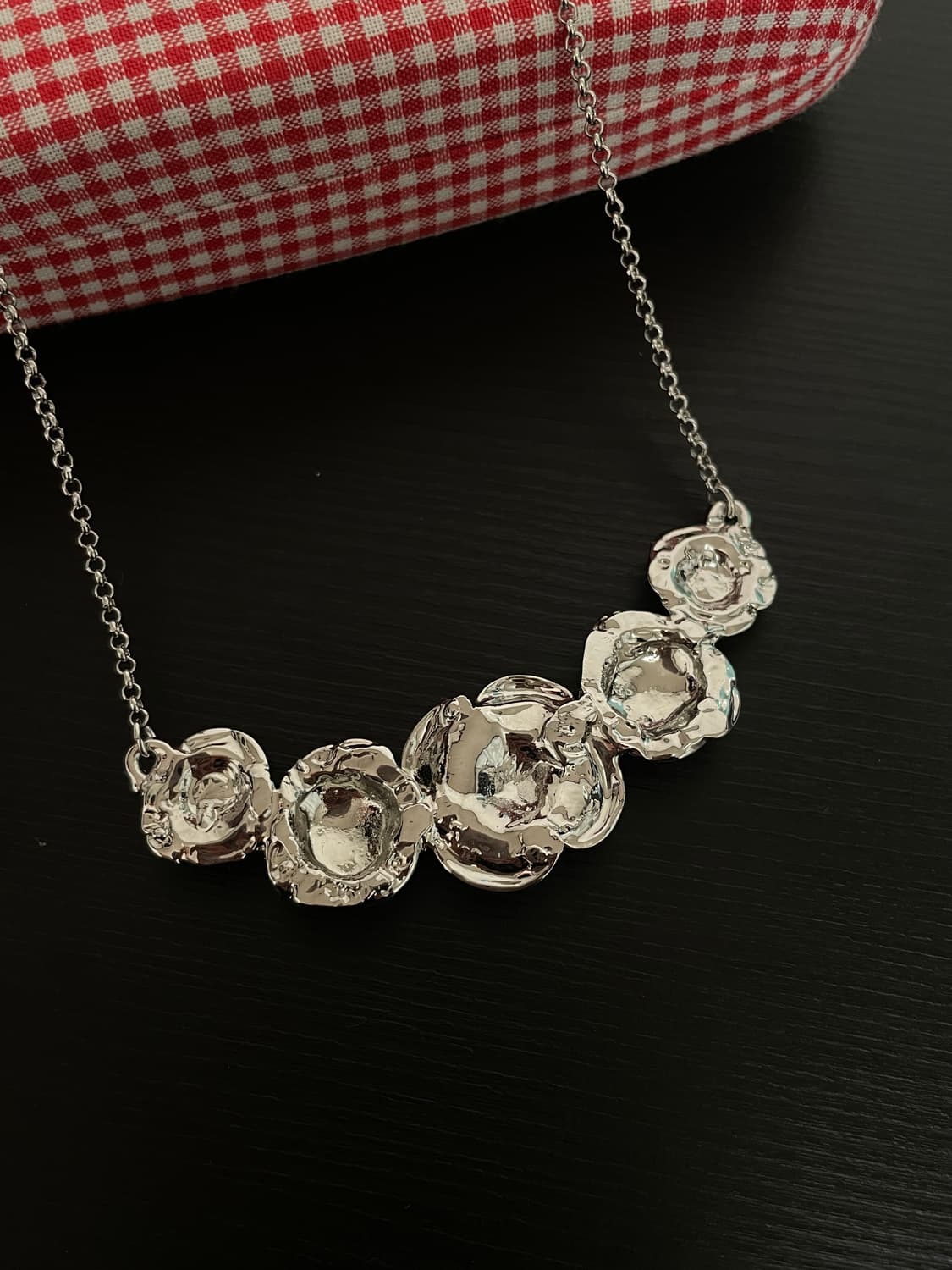 빈티지 페어리 갸루 실버 장미 목걸이 상품이미지2