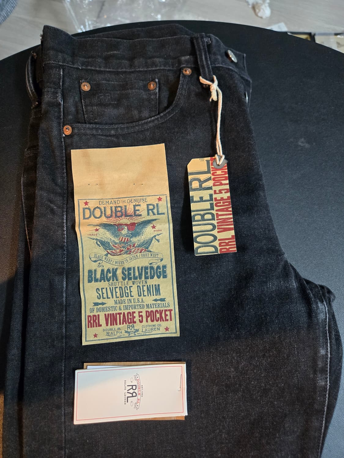 RRL Vintage 5-Pocket Black Selvedge 데님 상품이미지1