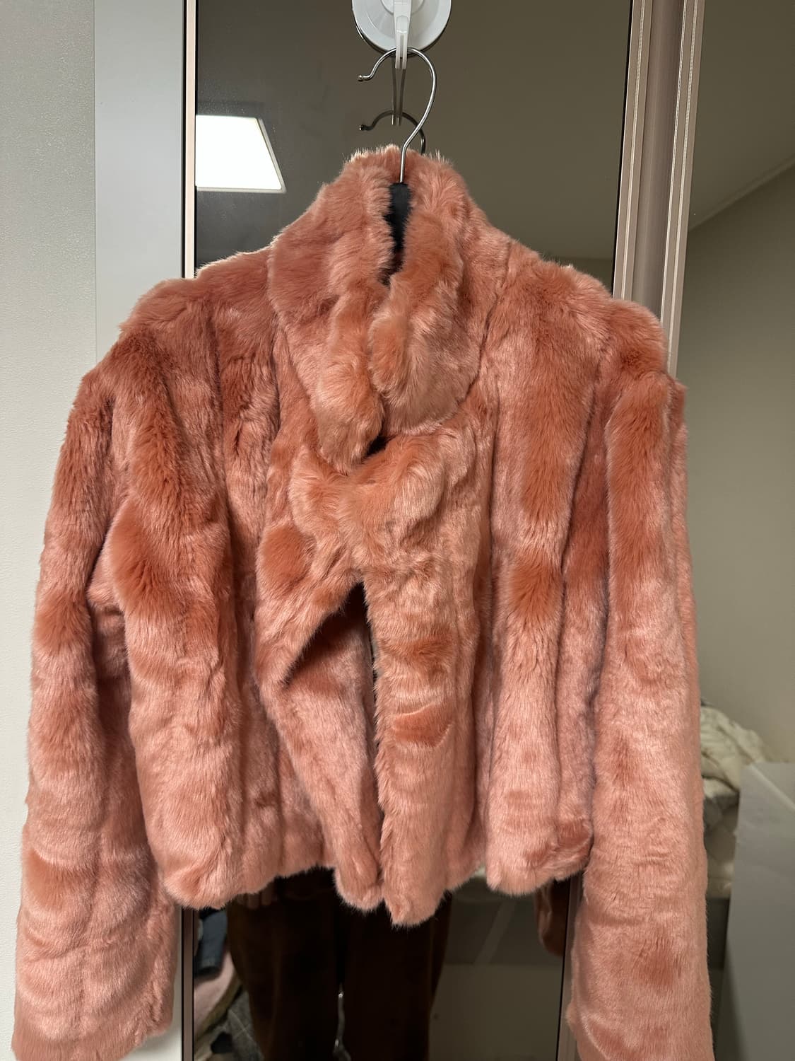 코랄핑크 퍼자켓 상품이미지1