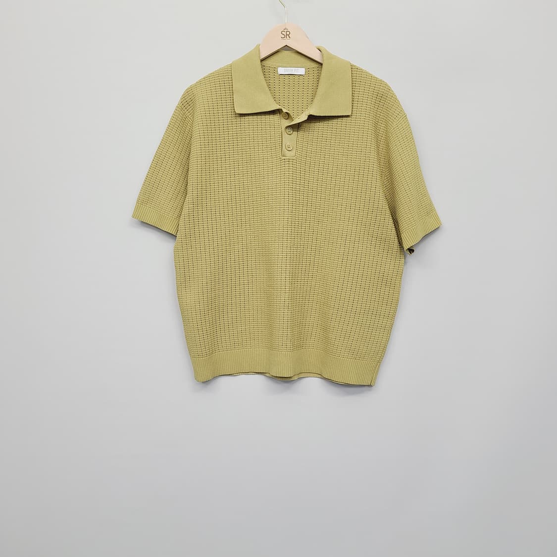 [DRAW FIT] 스카시 카라 반팔 니트 - 올리브 그린 상품이미지2