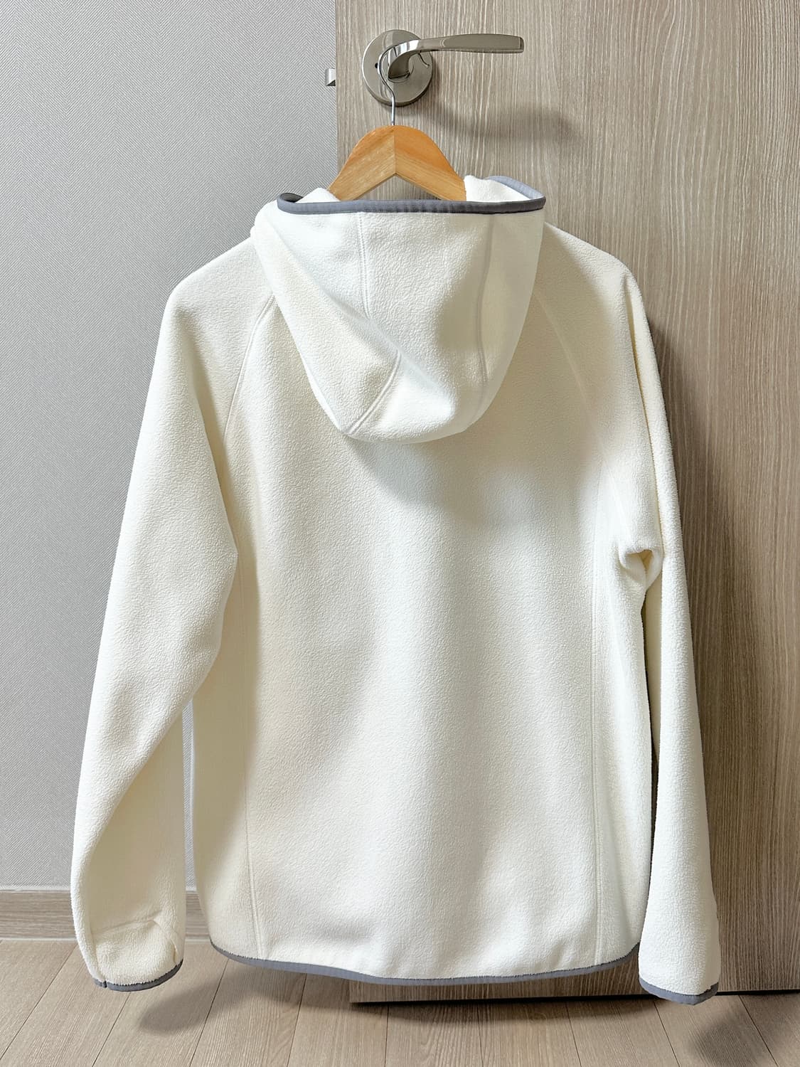 지초이 컴포트 24-006 플리스 후드집업 아이보리 상품이미지3