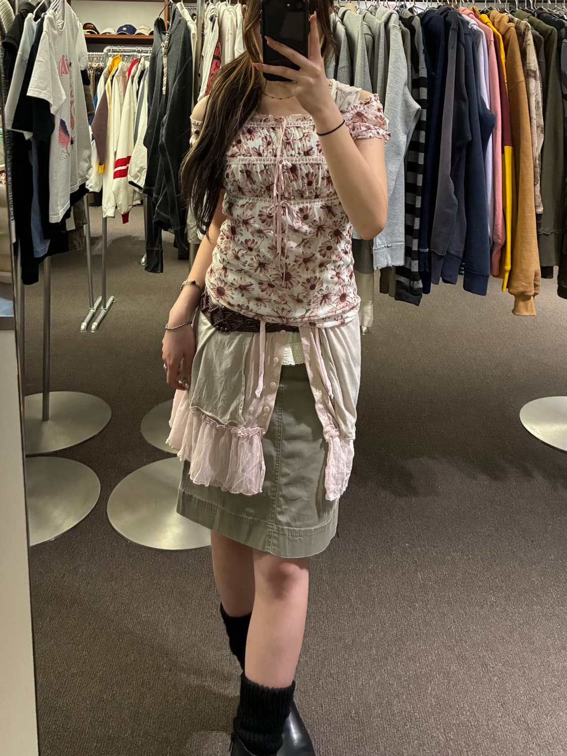 M)Japanese vintage 여성 플라워 패턴 레이스 블라우스 상품이미지10