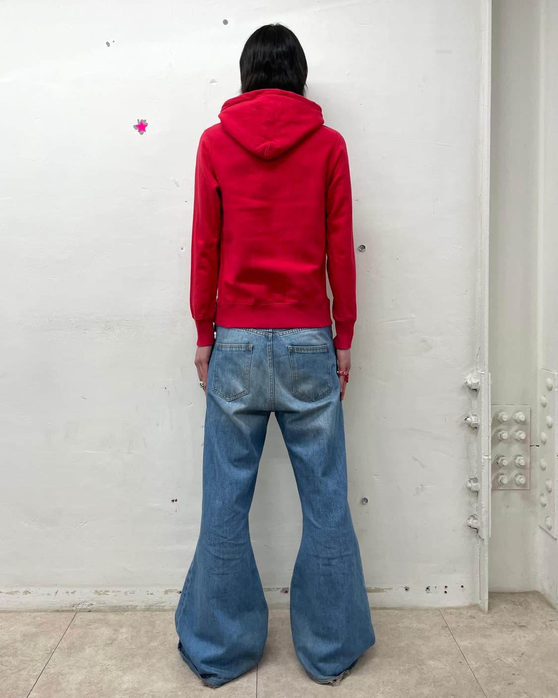  pizza-printed red hoodie  상품이미지4