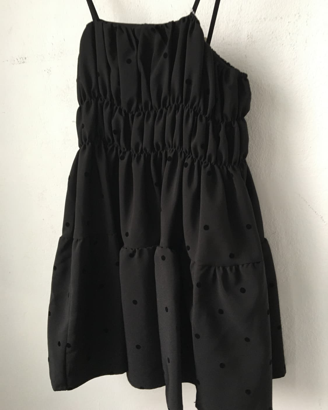 Dot pattern shirring sleeveless top 상품이미지3
