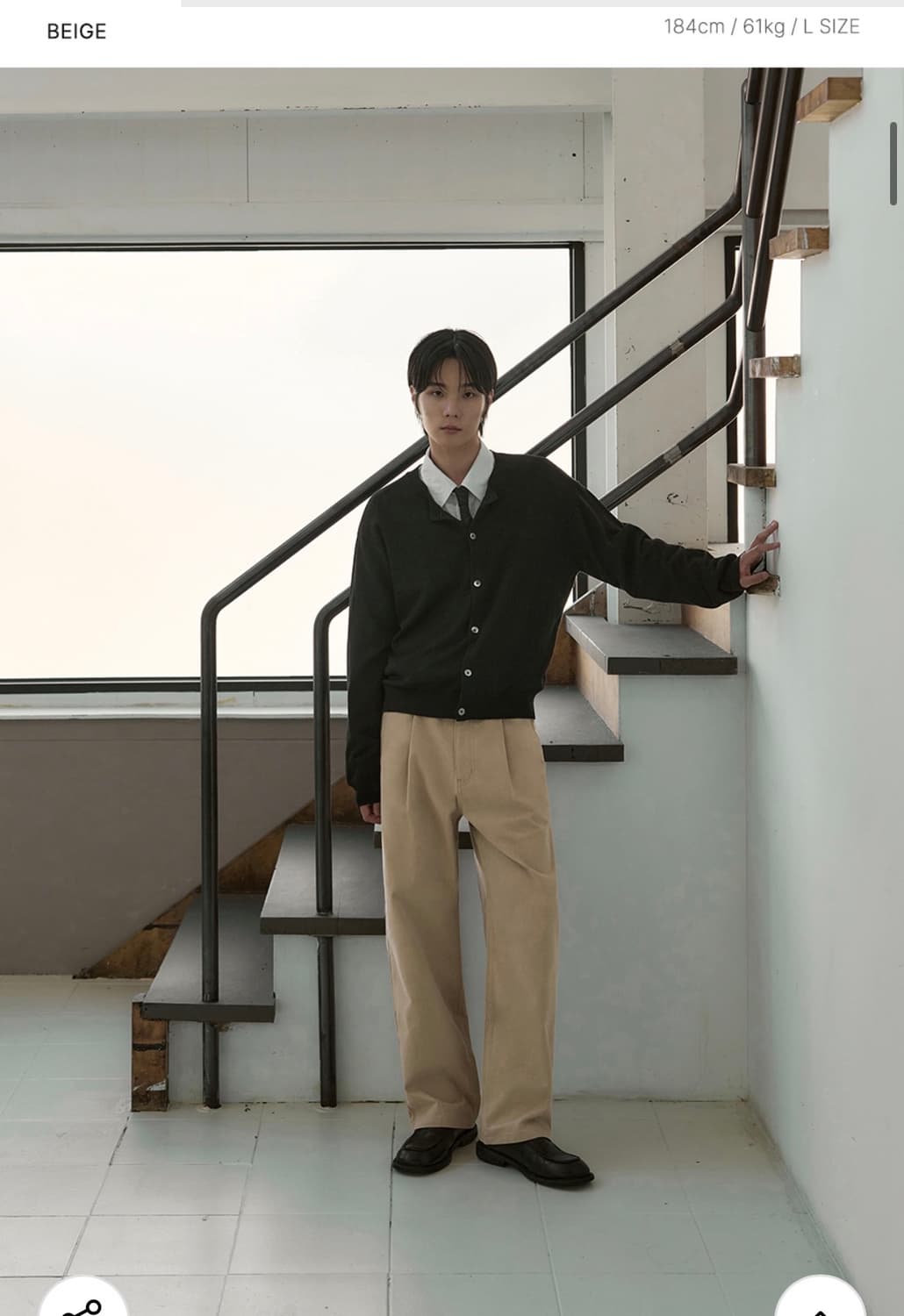 (새상품)(L) 아워데이즈 워시드 세미 와이드 코튼 치노 팬츠 상품이미지3