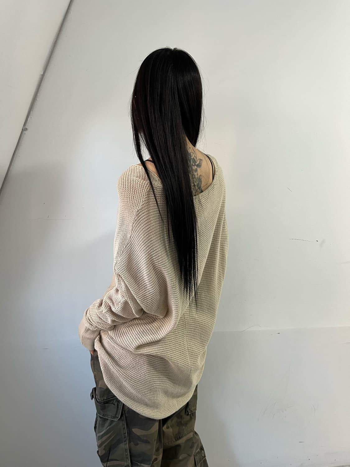 베이지 오버핏 니트 상품이미지6