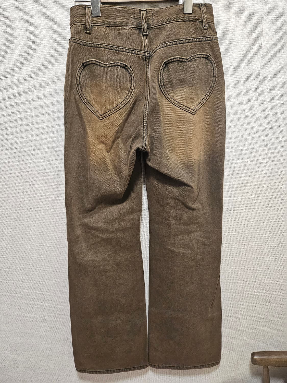 aeae HEART EMBROIDERY JEANS BROWN 1size 상품이미지5