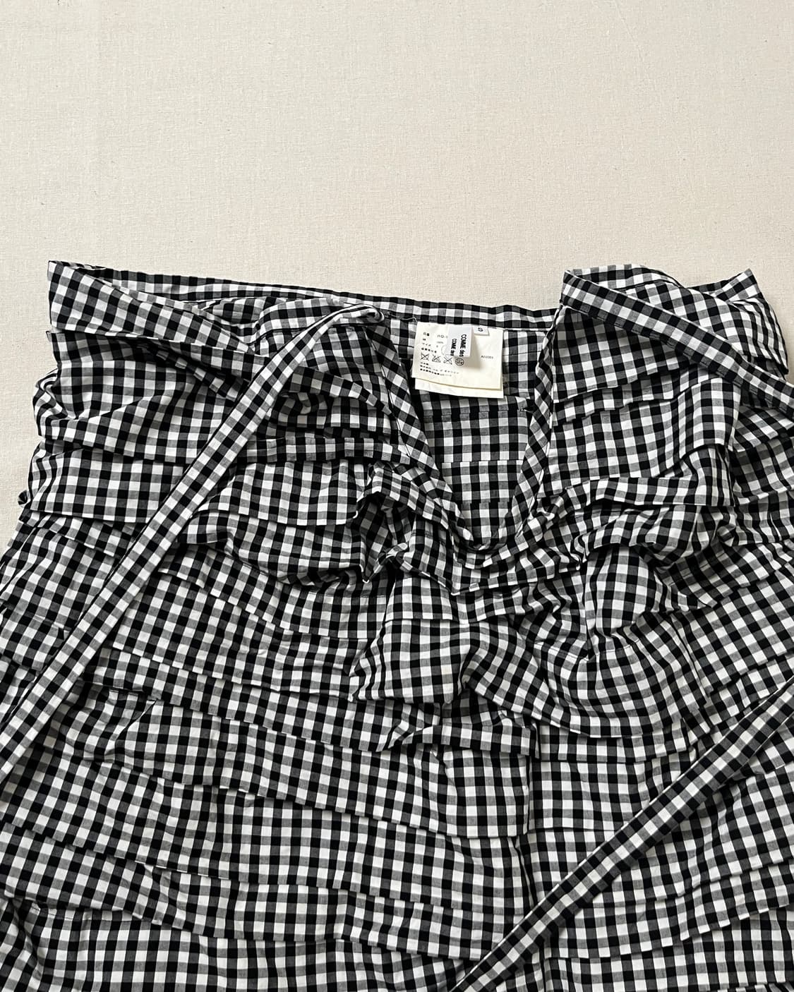 꼼데가르송 깅엄체크 러플 랩스커트 comme des garcons 상품이미지9