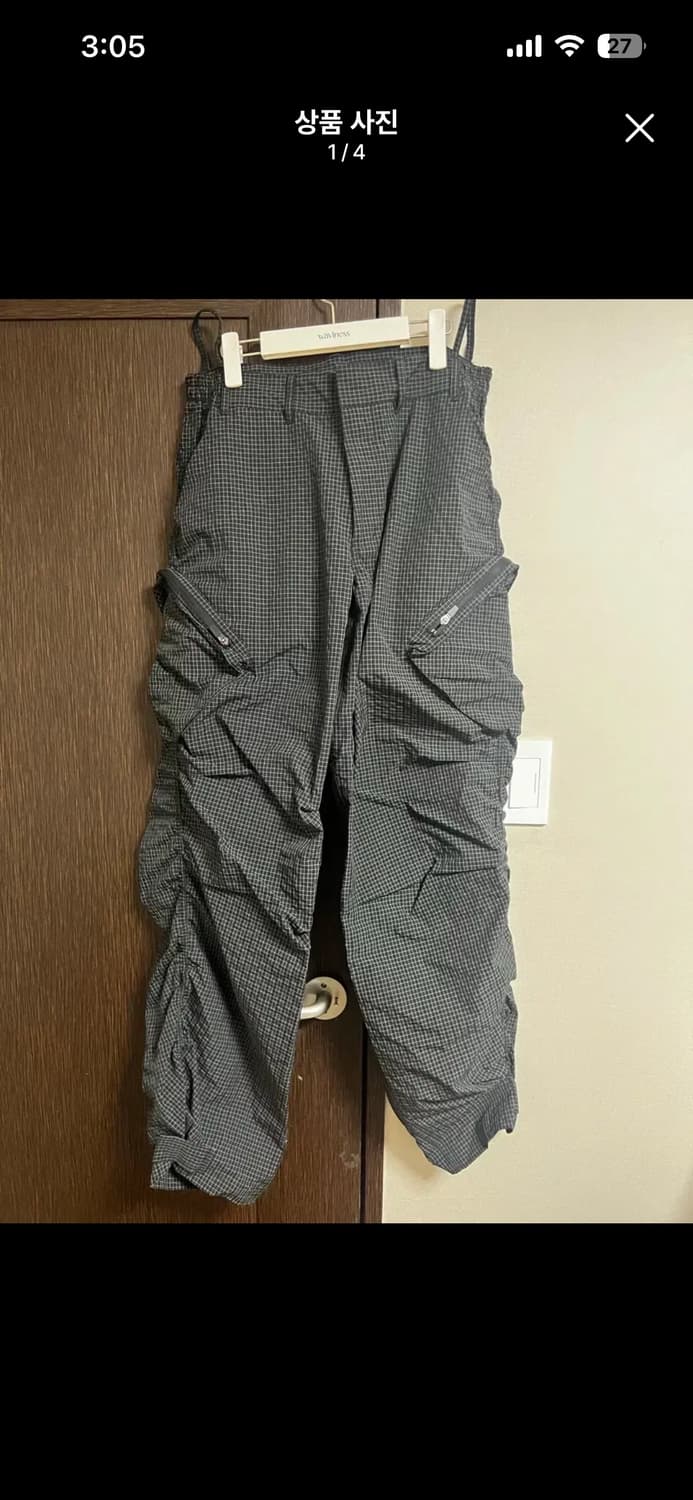 글랙 체크 카고 팬츠 M 새상품 상품이미지2