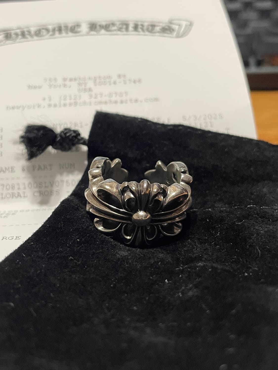 Us 7.5 크롬하츠 더블 플로랄 링 상품이미지1