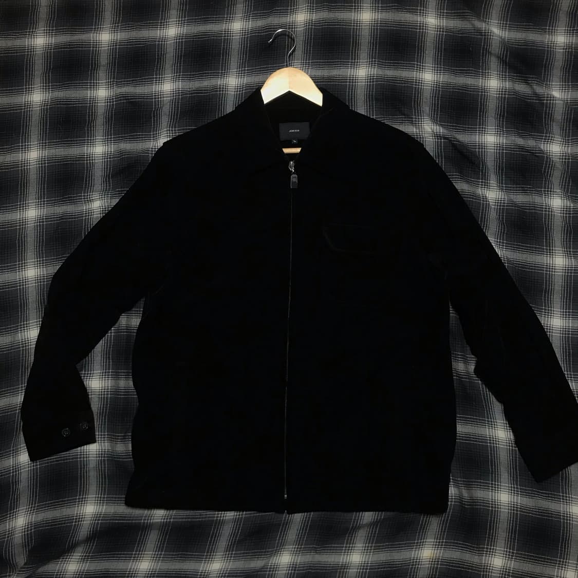 재팬 90-00s 조커 벨벳 워크 블루종 자켓 블랙 상품이미지4