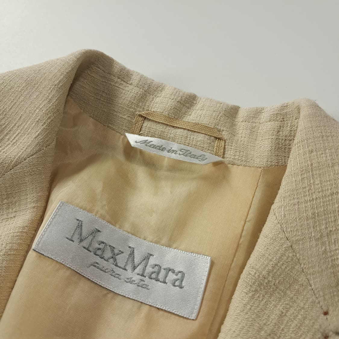 CK389 S 막스마라 90s 이태리판 실크 베이지 스티치 자켓 상품이미지3