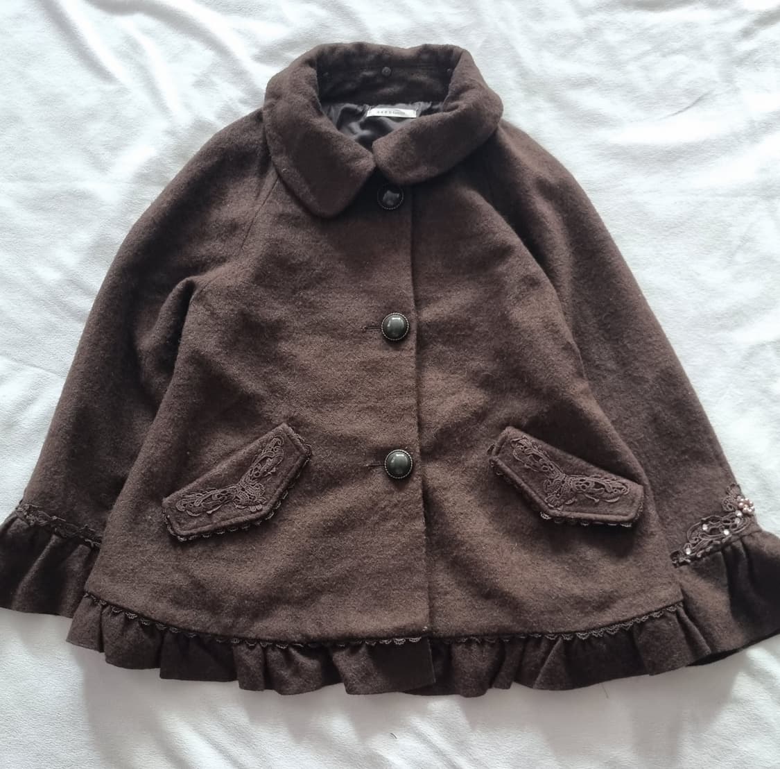 빈티지 엑시즈팜 갸루 초코 브라운 코트 상품이미지1