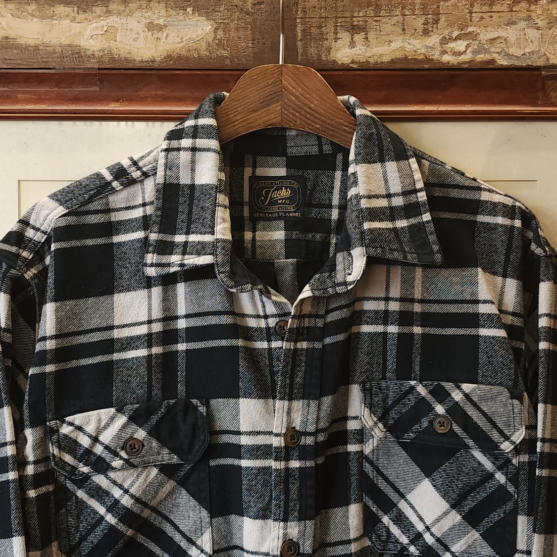 90s 아메리칸 빈티지 체크셔츠 헤비 플란넬 워크셔츠 다크 그린 xl 상품이미지3