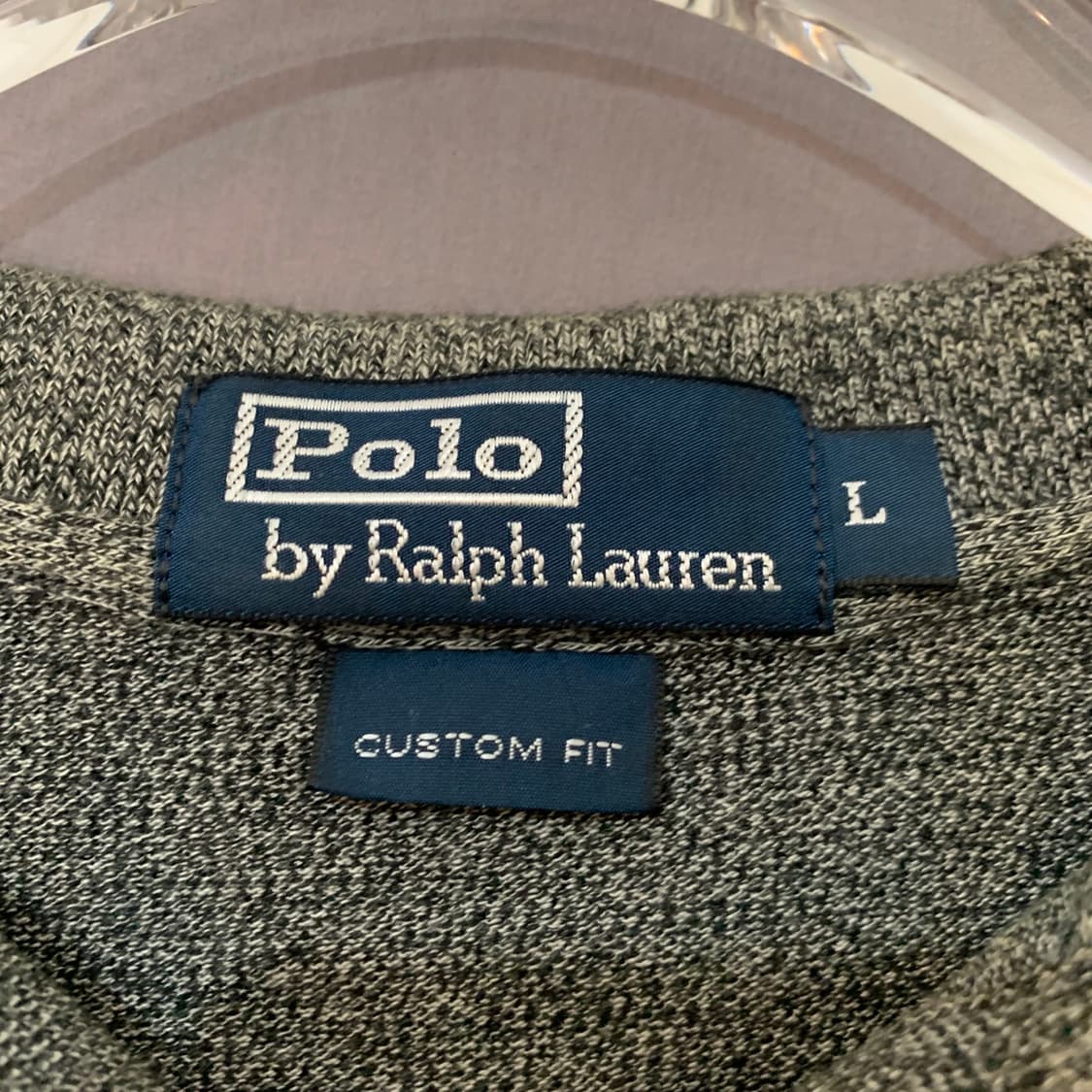 L 폴로랄프로렌 커스텀핏 차콜 PK 긴팔 카라티 상품이미지4