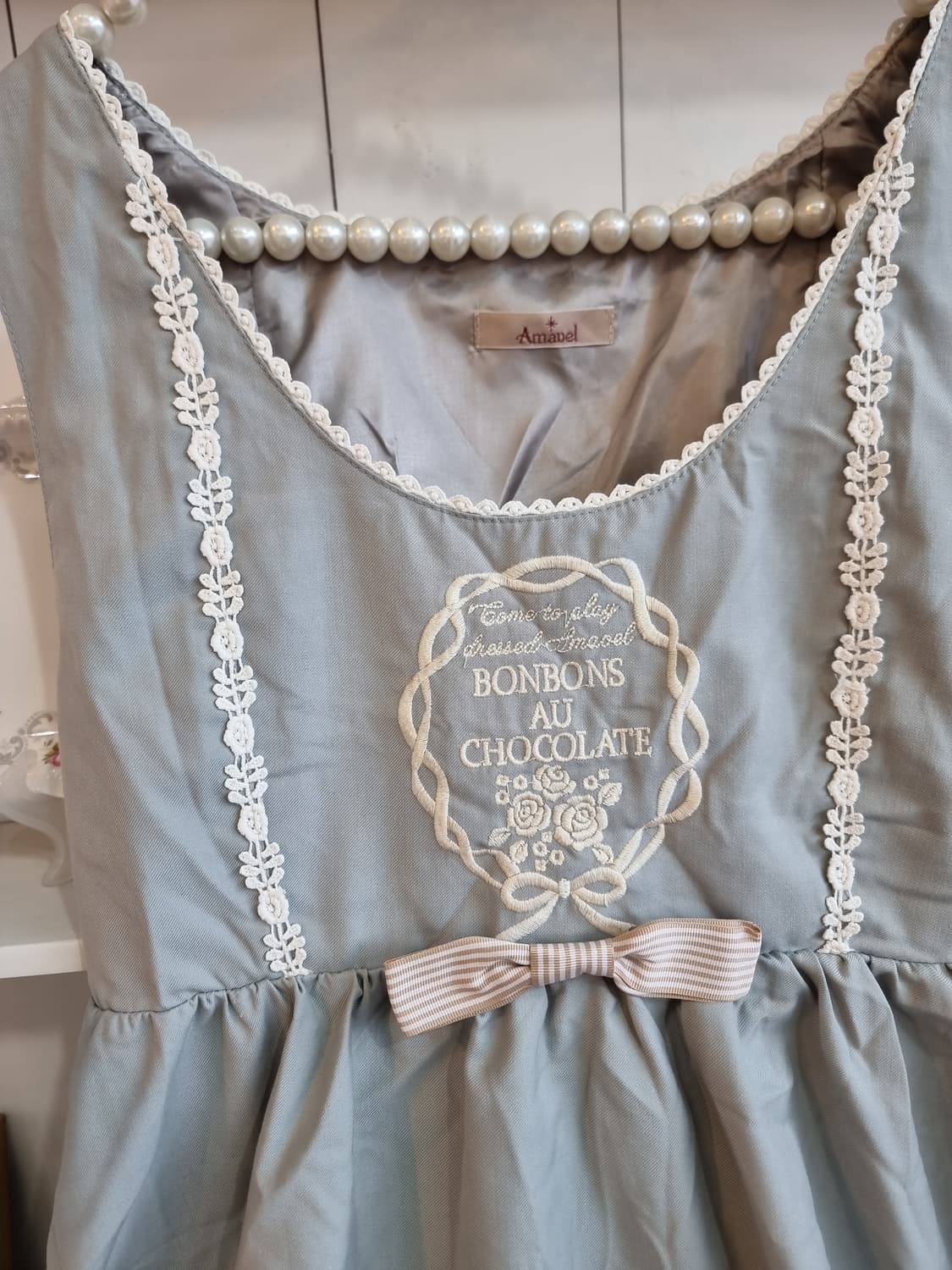 Amavel아마벨 봉봉 쇼콜라 무드 레이스업 원피스 상품이미지2