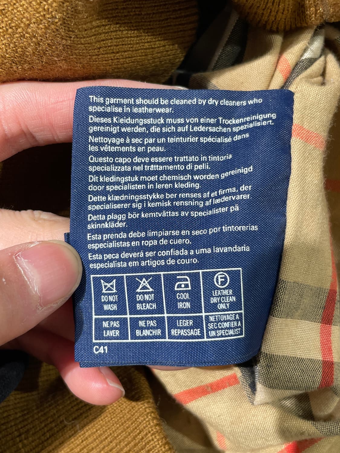 버버리 90’s 브라운 하이넥 스웨이드 집업 블루종 상품이미지9