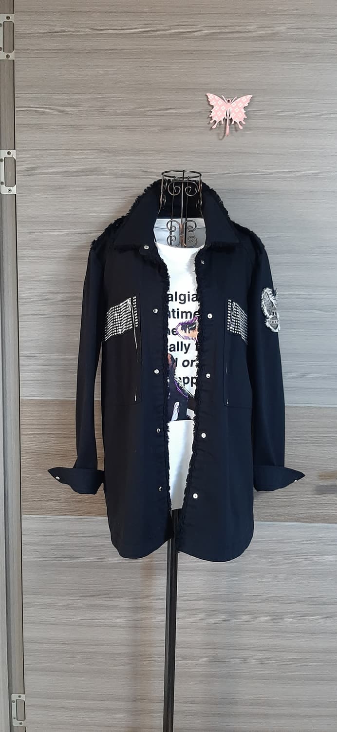 에고이스트 블랙 패치 남방 스타일굿 상품이미지1