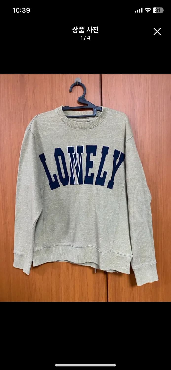 [NOHANT] 노앙 LONELY 맨투맨 M사이즈 상품이미지1